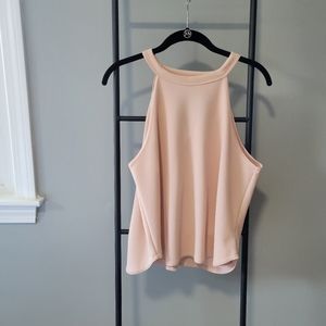 nwot • boohoo nude/blush halter tank with keyhole cutout